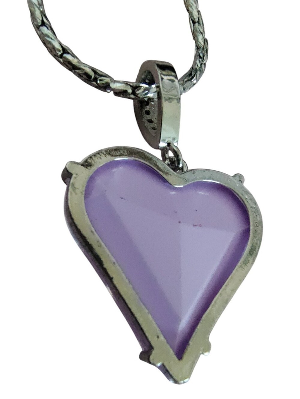 NWT Alexa Rae by Melania Clara Barbie Collection Silver Lilac Heart Necklace 18" - Picture 6 of 8
